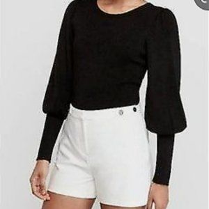 NWT Express Midi High Rise White Shorts